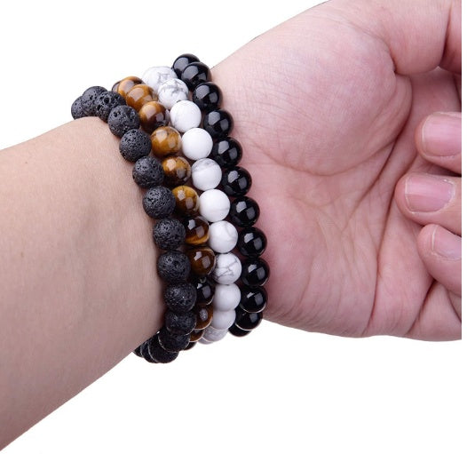 Black Onyx Geometric Bracelet for Women – Health-Care Beaded Bracelet