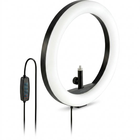 Kensington 10-inch USB Ring Light with webcam mount and in-line controller for video calls and streaming.