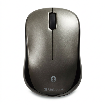 A sharp, high-resolution hero shot of the graphite Verbatim Bluetooth Wireless LED Mouse on a pure white background.