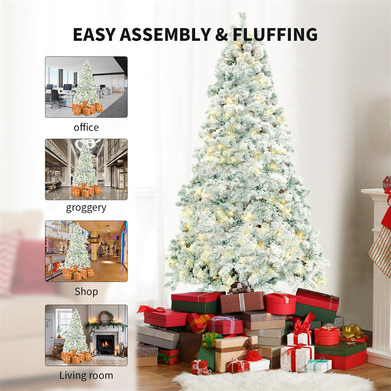 Christmas Tree PVC Artificial Snow Tree – Window Decoration Cedar Tree with Lights for Christmas