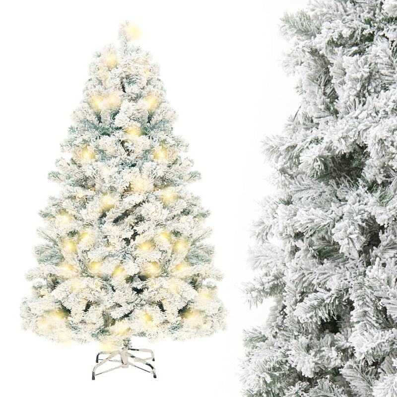 Christmas Tree PVC Artificial Snow Tree – Window Decoration Cedar Tree with Lights for Christmas