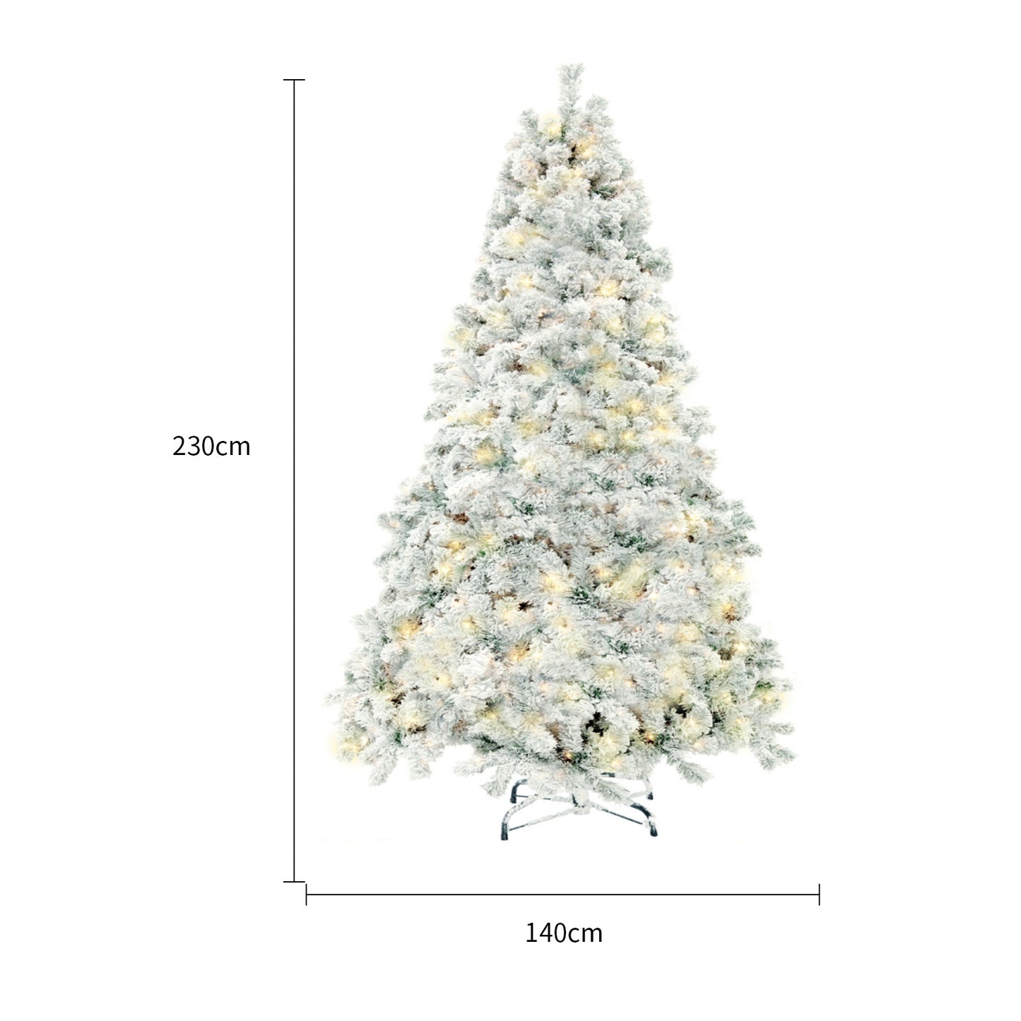 Christmas Tree PVC Artificial Snow Tree – Window Decoration Cedar Tree with Lights for Christmas