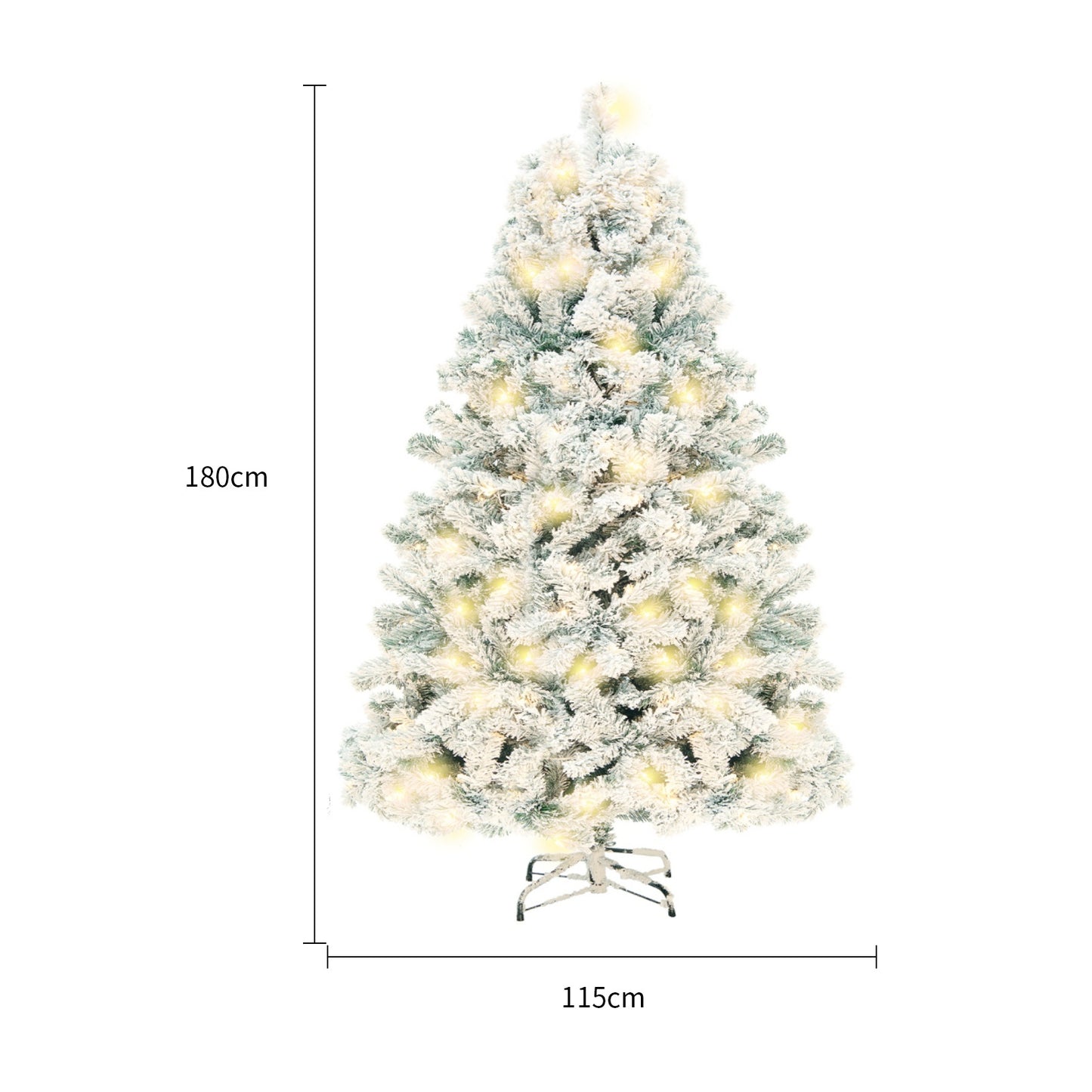 Christmas Tree PVC Artificial Snow Tree – Window Decoration Cedar Tree with Lights for Christmas