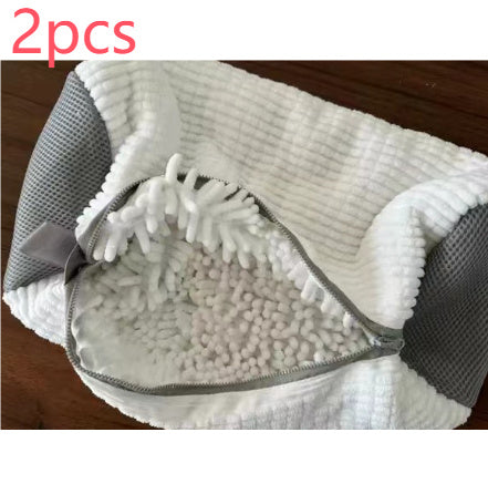 Reusable Shoe Laundry Bag for Washing Machines – Zippered Shoe Wash Bag with Chenille Microfiber for Sneakers, Tennis Shoes, and Dirt Removal