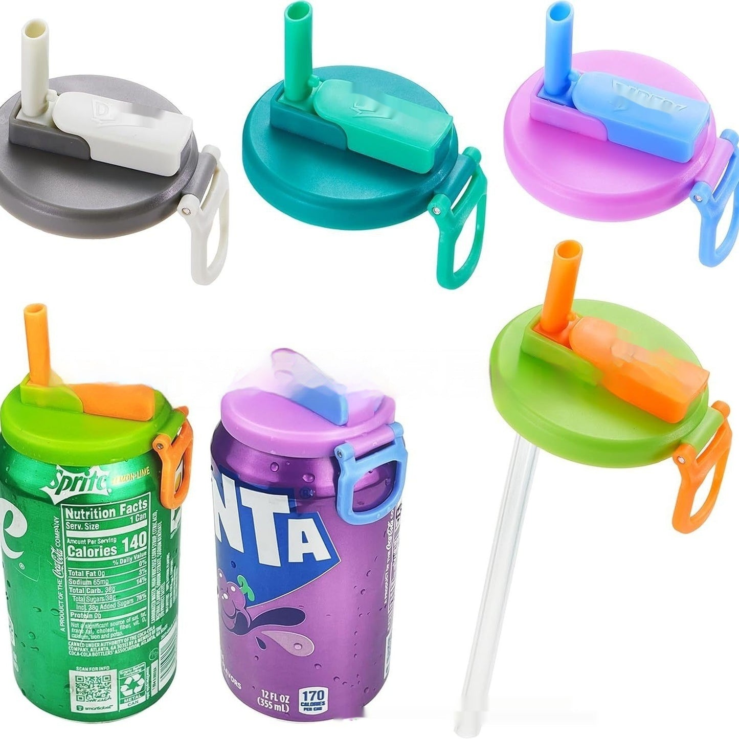 Soda Can Lid with Straw – Reusable Cola Can Cup Lid for Drinks